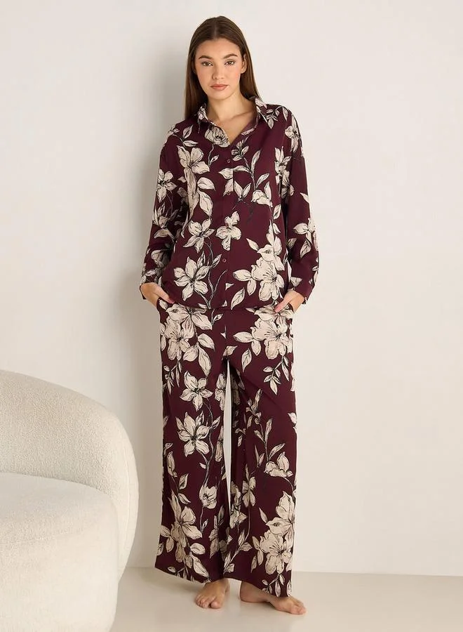 Splash FAV Pyjama Set Button-Down Shirt & Trousers